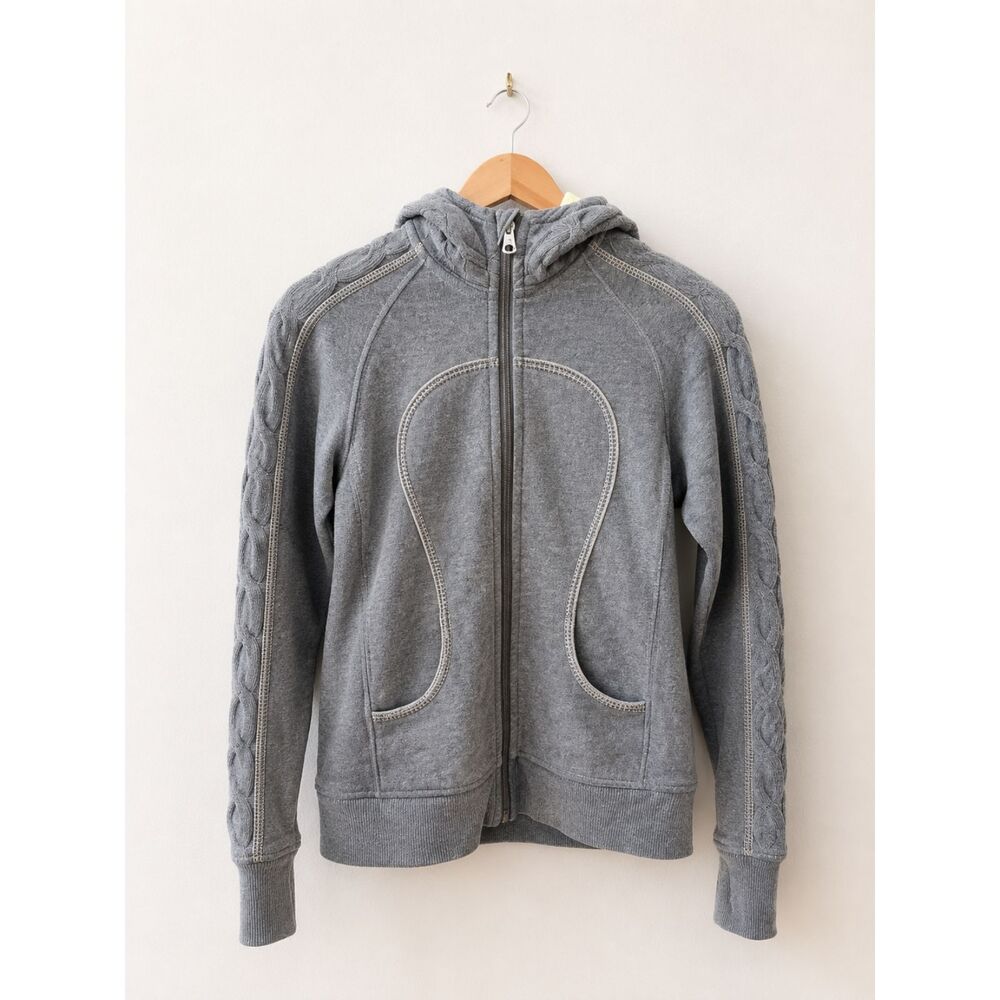 Lululemon Scuba Full Zip Hoodie Women's Size 6 Heather Gray EUC